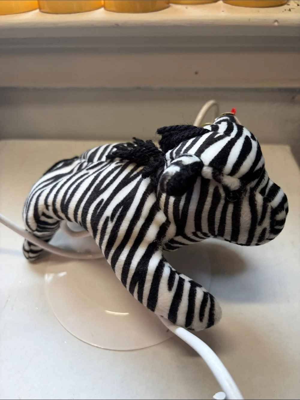 Ty Black & White Ziggy the Zebra Beanie Baby with Heart Tag
